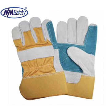 NMSAFETY cow split leather safe hand glove made in China